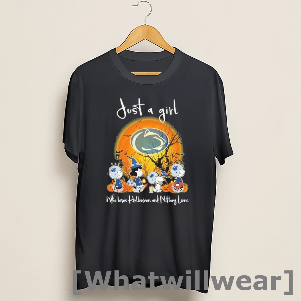 Official Peanuts Moon Just A Girl Who Loves Halloween And Nittany Lions Shirts