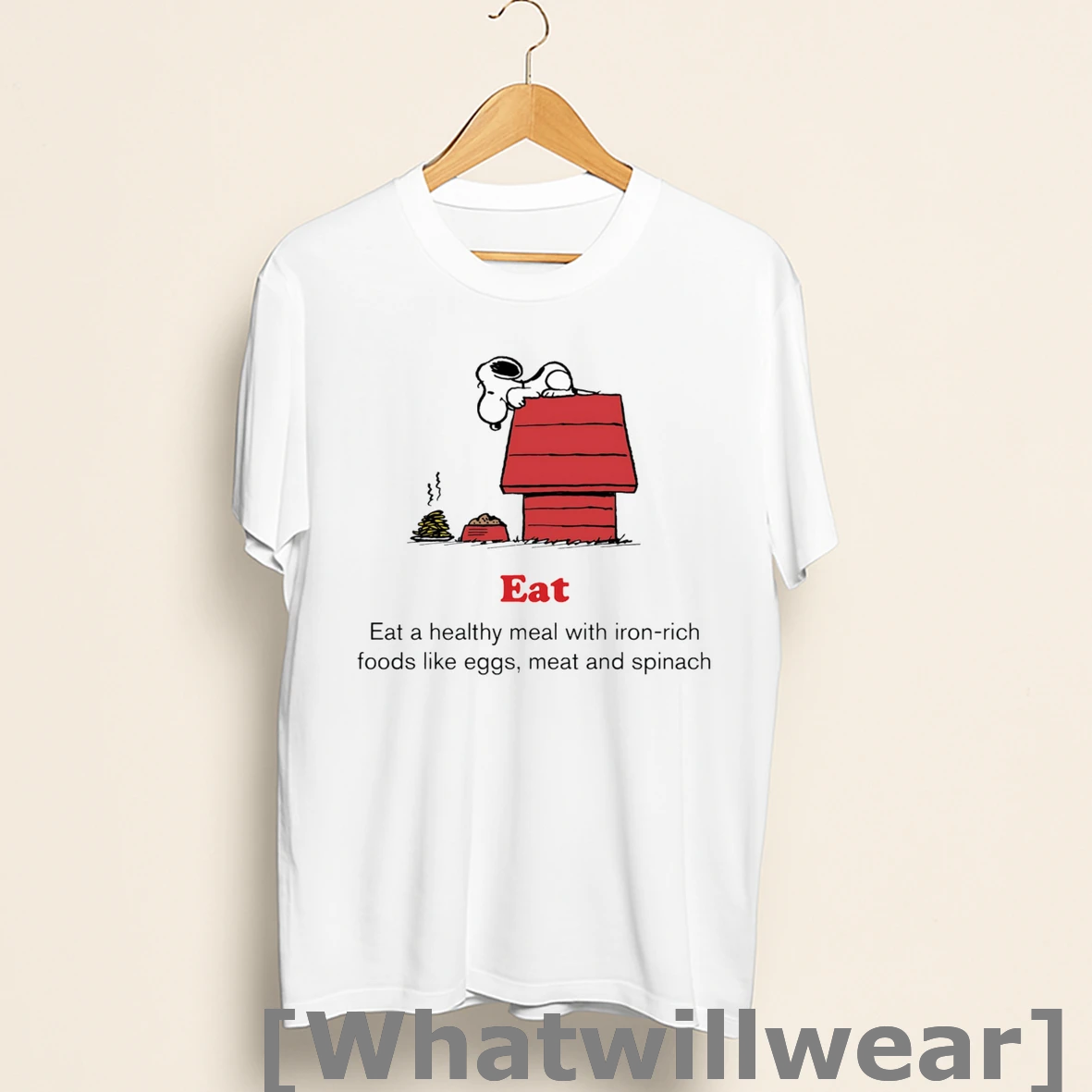 Official Peanuts X American Red Cross Eat A Healthy Meal With Iron Rich Foods Like Eggs Meat And Spinach Shirts