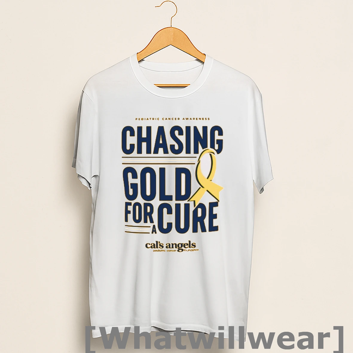 Official Pediatric Cancer Awareness Chasing Gold For Cure Cals Angels Pediatric Cancer Foundation Naperville North Shirts