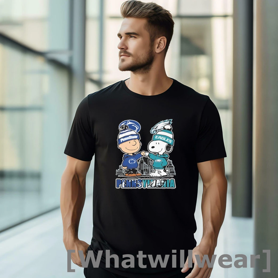 Official Pennsylvania Snoopy Fist Bump Charlie Brown Nittany Lions And Eagles Shirts