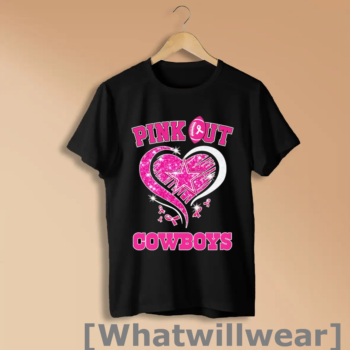 Official Pink Out Dallas Cowboys Breast Cancer Diamond Heart Shirts