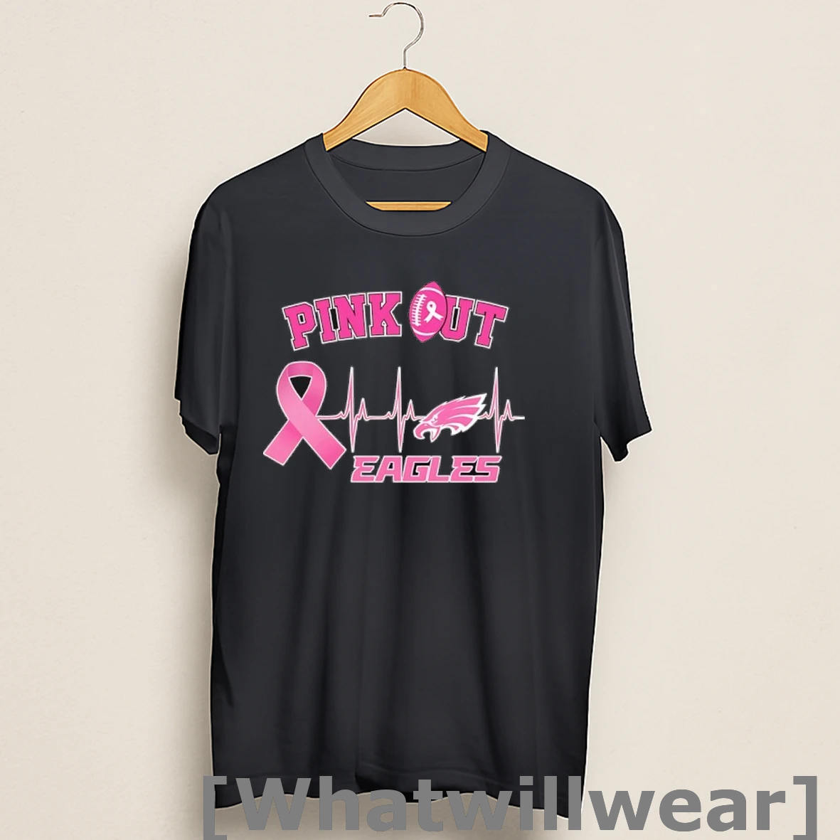 Official Pink Out Philadelphia Eagles Heartbeat Awareness Shirts