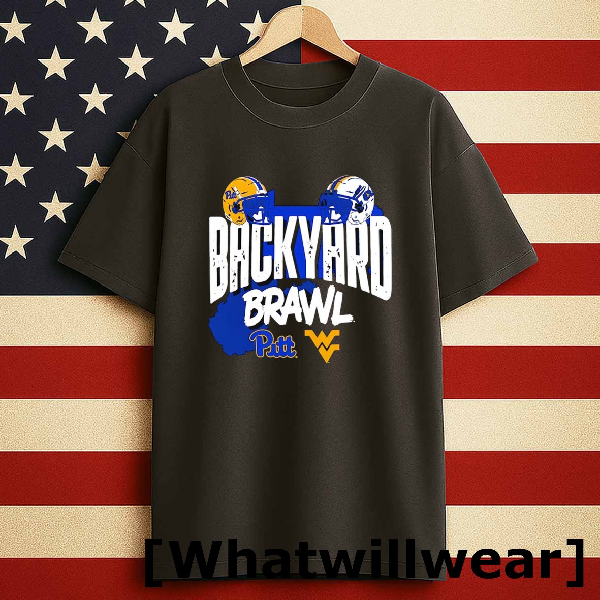 Official Pitt Panthers Vs West Virginia Mountaineers Backyard Brawl Helmet Tshirts Sweater