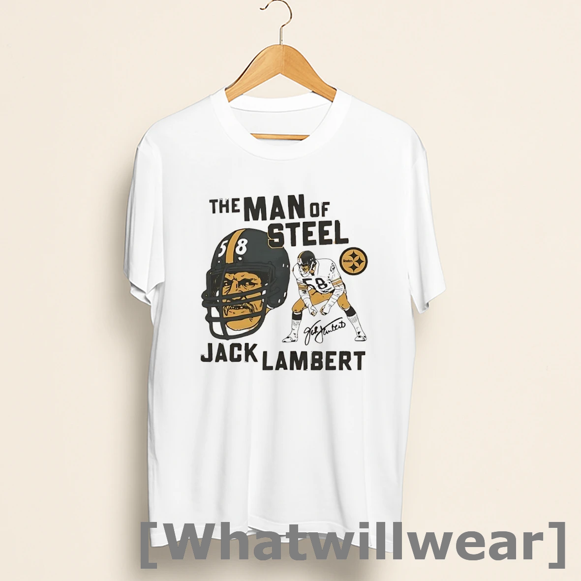 Official Pittsburgh Steelers Jack Lambert The Man Of Steel Signature Shirts