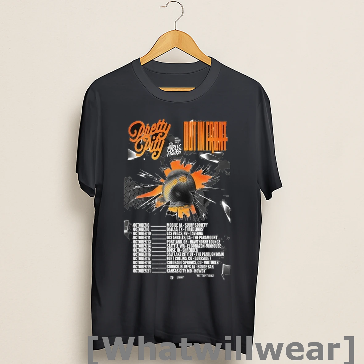 Official Pretty Pity X Out In Front October 2025 Tour Dates T Shirtss Shirts