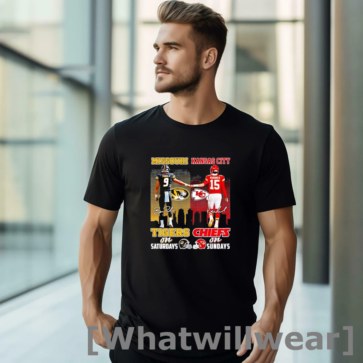 Official Pribula And Mahomes Missouri Tigers On Saturday Kansas City Chiefs On Sundays Tshirts Sweater