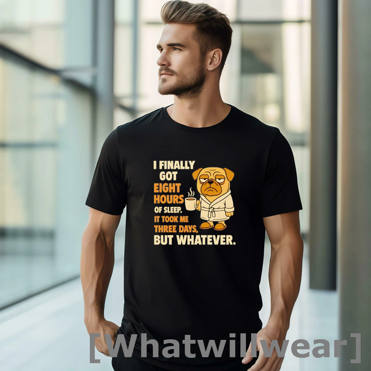 Official Pug I Finally Got Eight Hours Of Sleep Tshirts Sweater