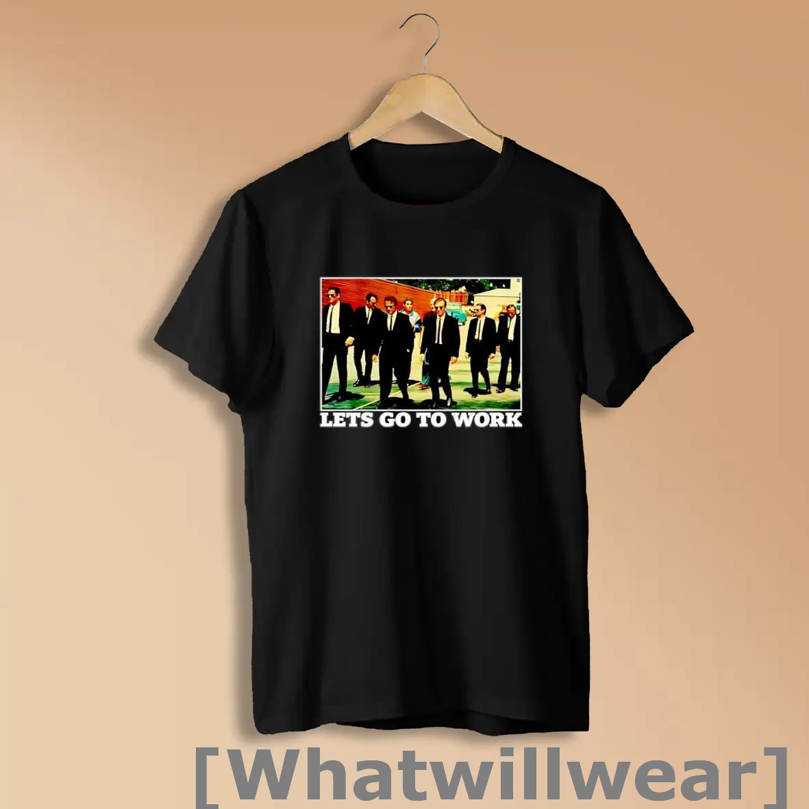 Official Pulp Fiction Let_s Go To Work Black Suits Walk Shirts