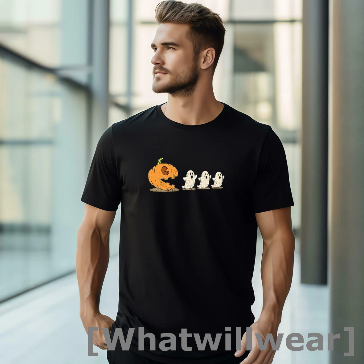 Official Pumpkin Ghost Game X Pacman Halloween Tshirts Sweater