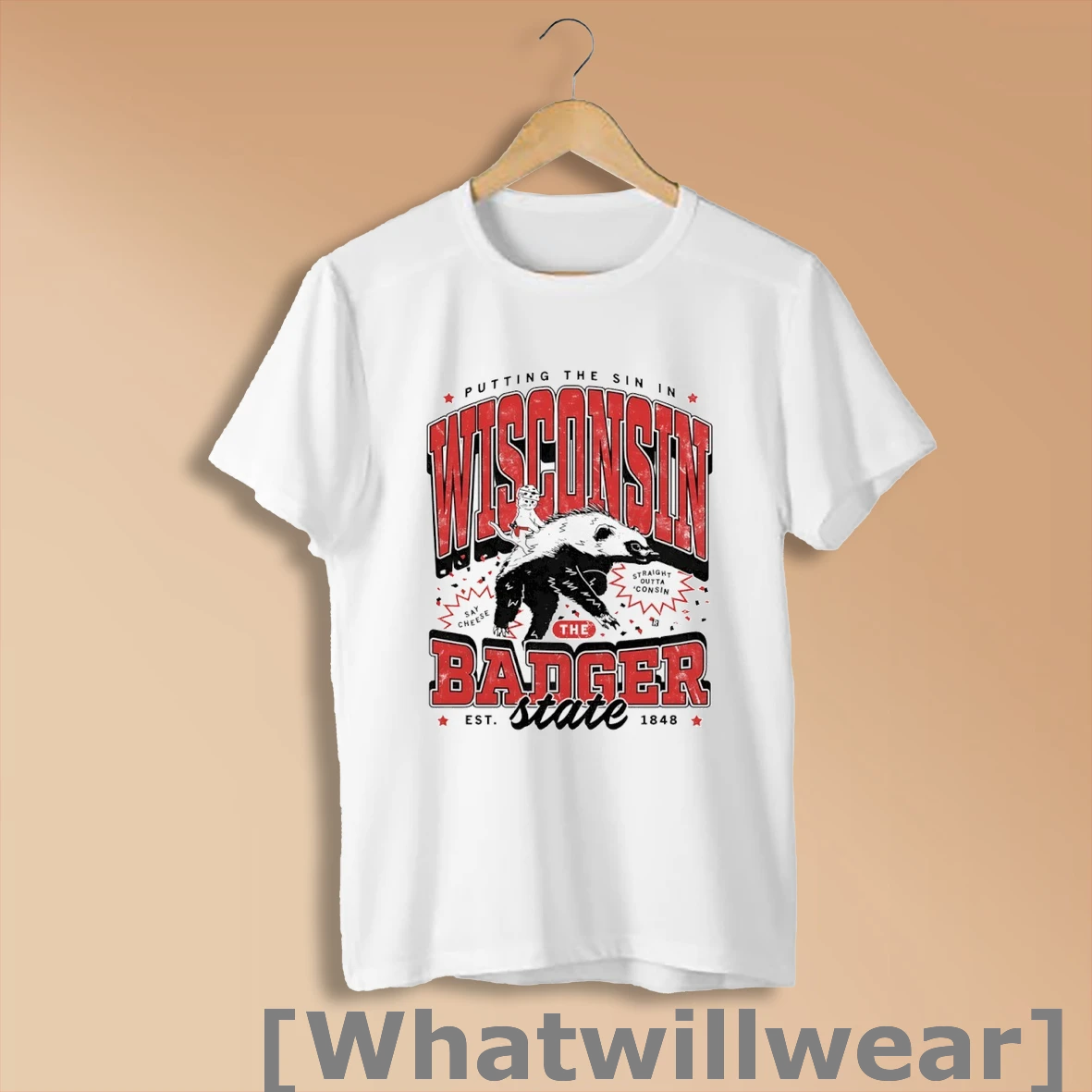 Official Putting The Sin In Wisconsin The Badger State T Shirt Sweatshirt
