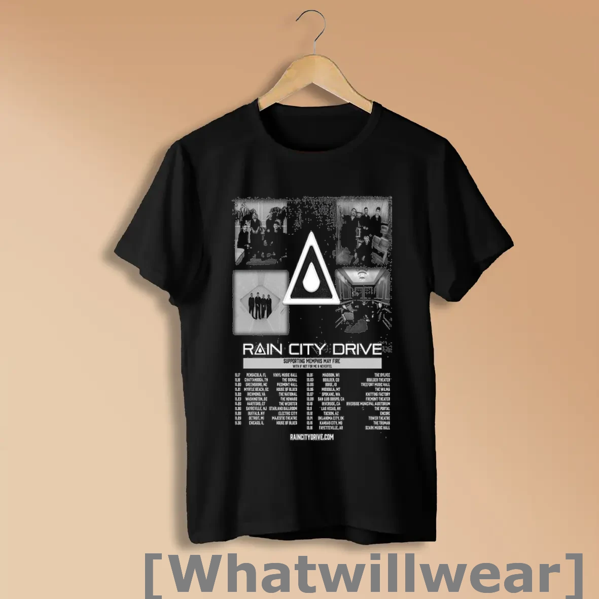 Official Rain City Drive Supporting Memphis May Fire November And December 2025 Tour Dates T Shirts Shirts