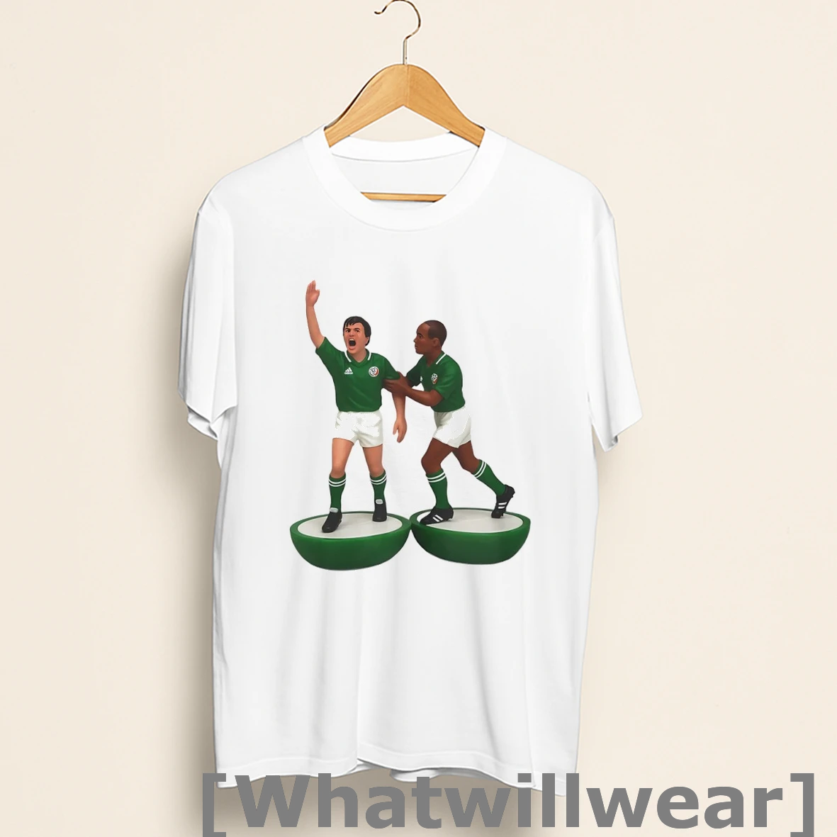 Official Ray Houghton And Terry Phelan Subbuteo Shirts