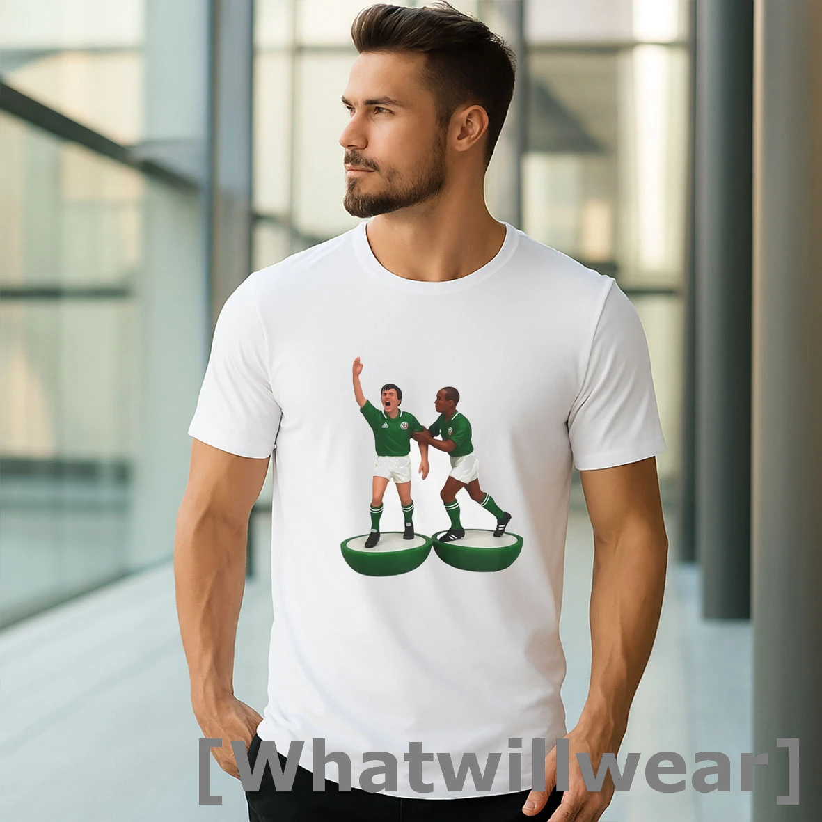 Official Ray Houghton And Terry Phelan Subbuteo Tshirts Sweater