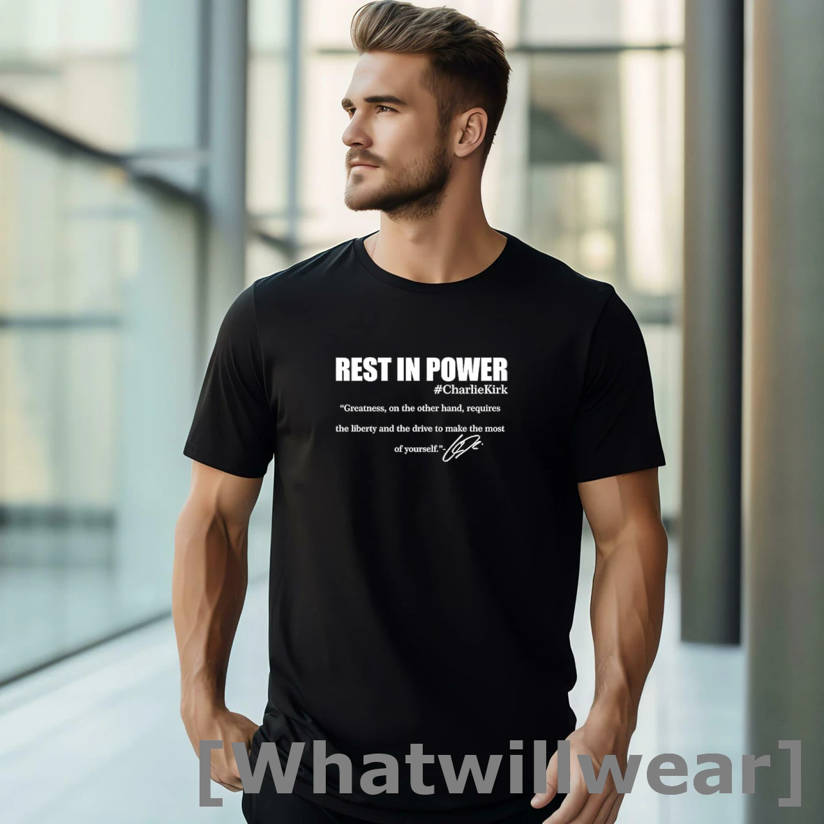 Official Rest In Power Charlie Kirk Greatness On The Other Hand Signature Tshirts Sweater