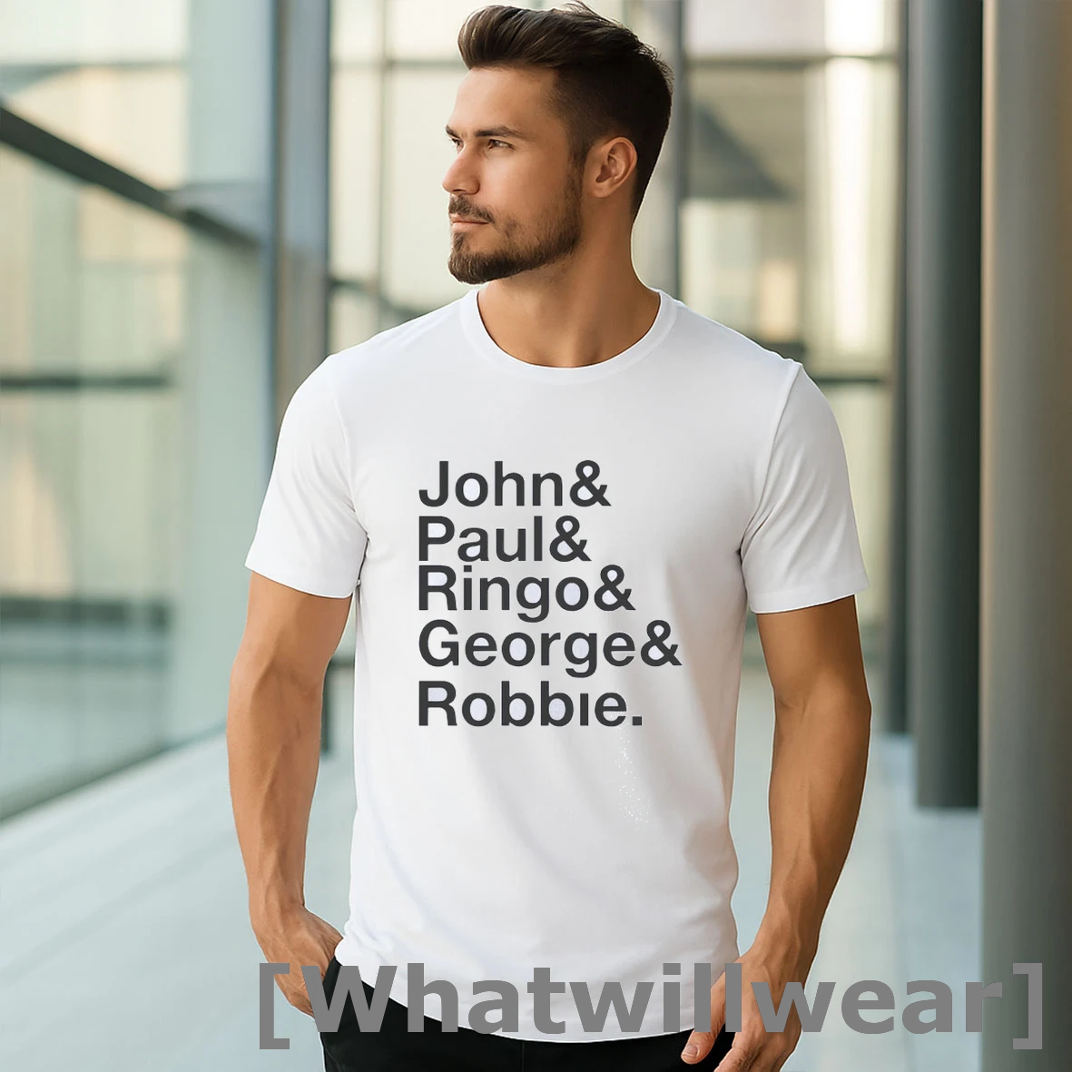 Official Robbie Williams Wearing John Paul Ringo George Robbie Shirts