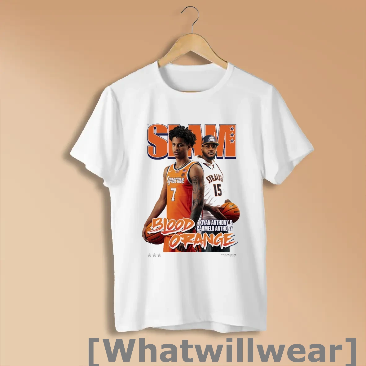 Official Slam 258 Blood Orange Kiyan Anthony And Carmelo Anthony Syracuse Orange Graphic Shirts
