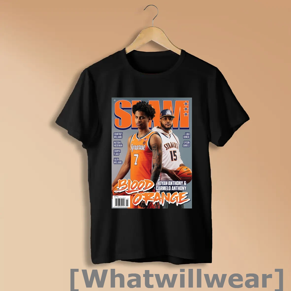Official Slam Blood Orange Kiyan Anthony And Carmelo Anthony Syracuse Orange Basketball Ncaa Shirts