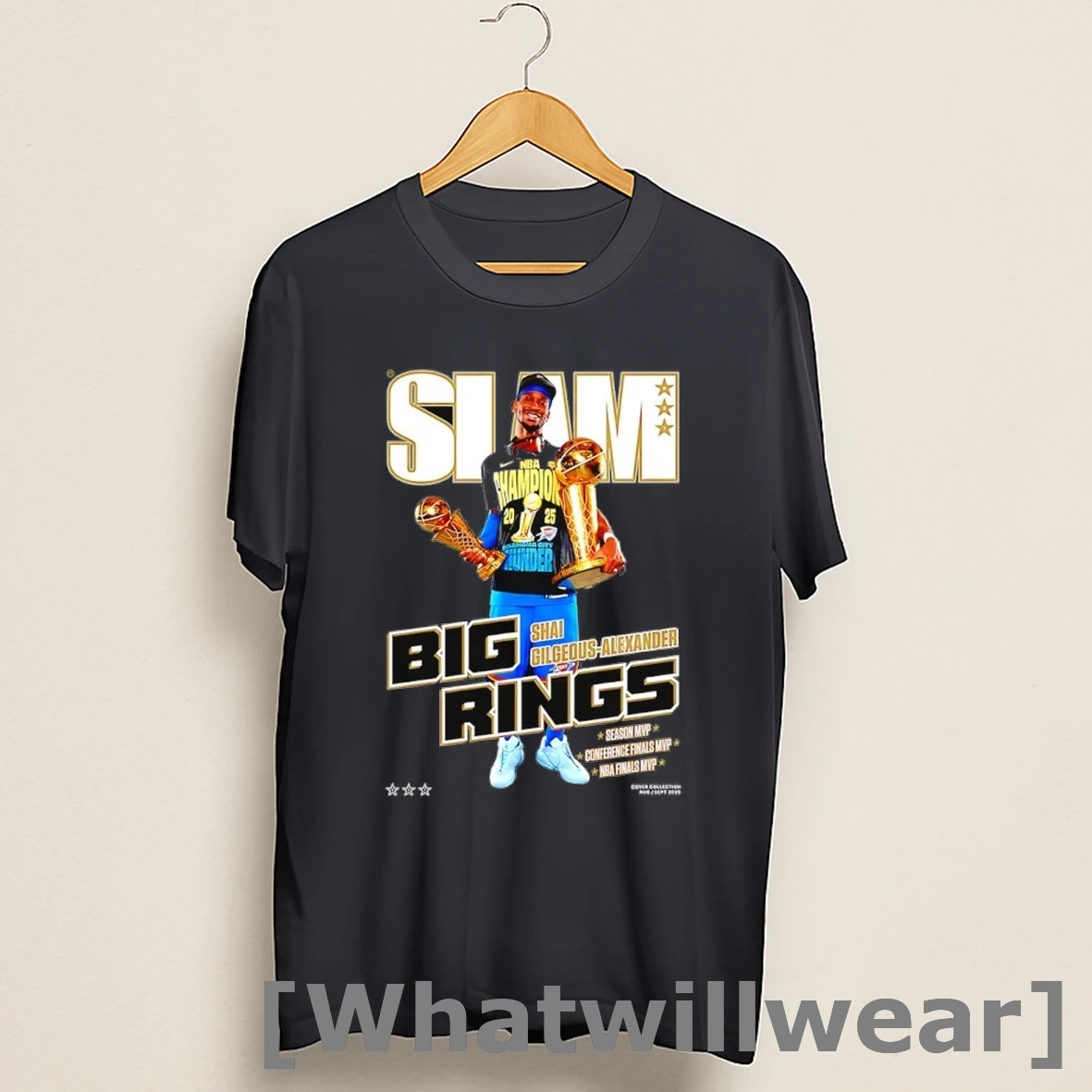 Official Slam Shai Gilgeous Alexander Big Rings 2025 Nba Champions Shirts