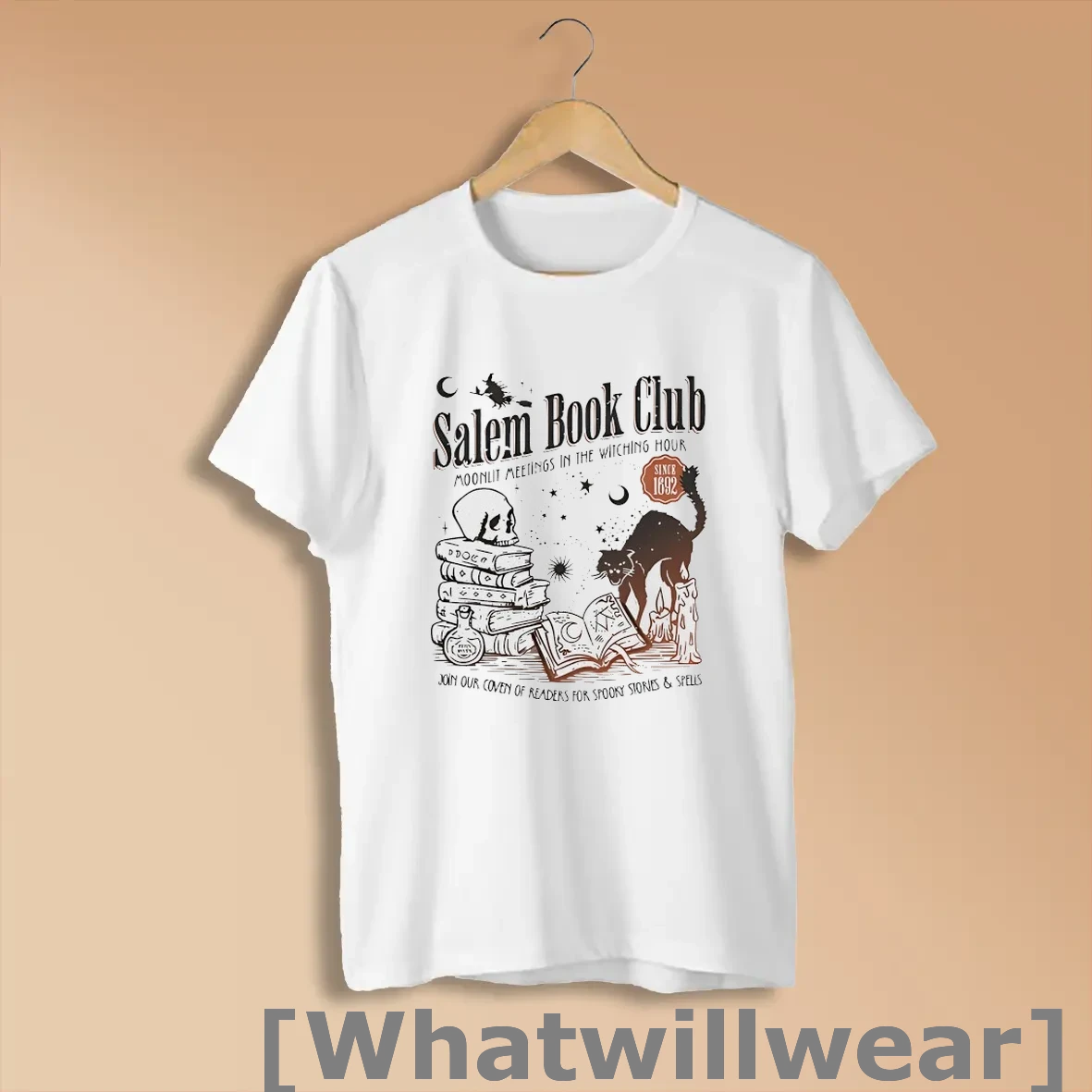 Official Salem Book Club Moonlit Meetings In The Witching Hour Halloween Shirts