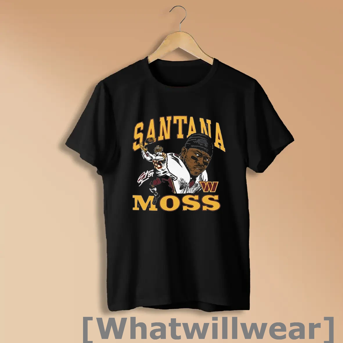 Official Santana Moss Washington Commanders Nfl Football Retired Player Classic Caricature Signature Shirts