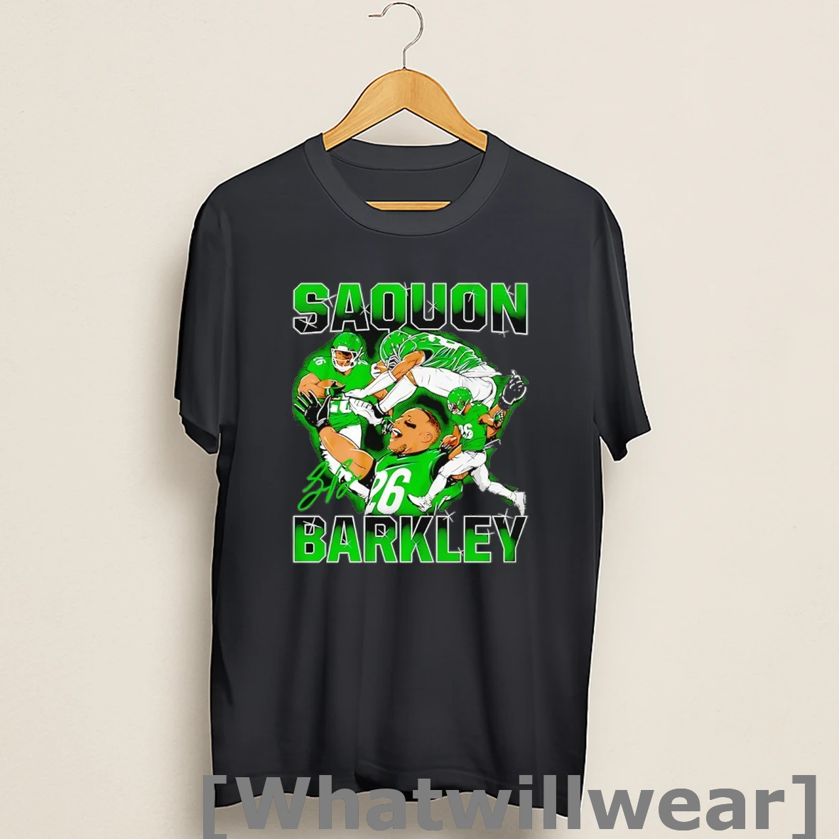 Official Saquon Barkley Philadelphia Eagles Football Masterpiece Signature Shirts