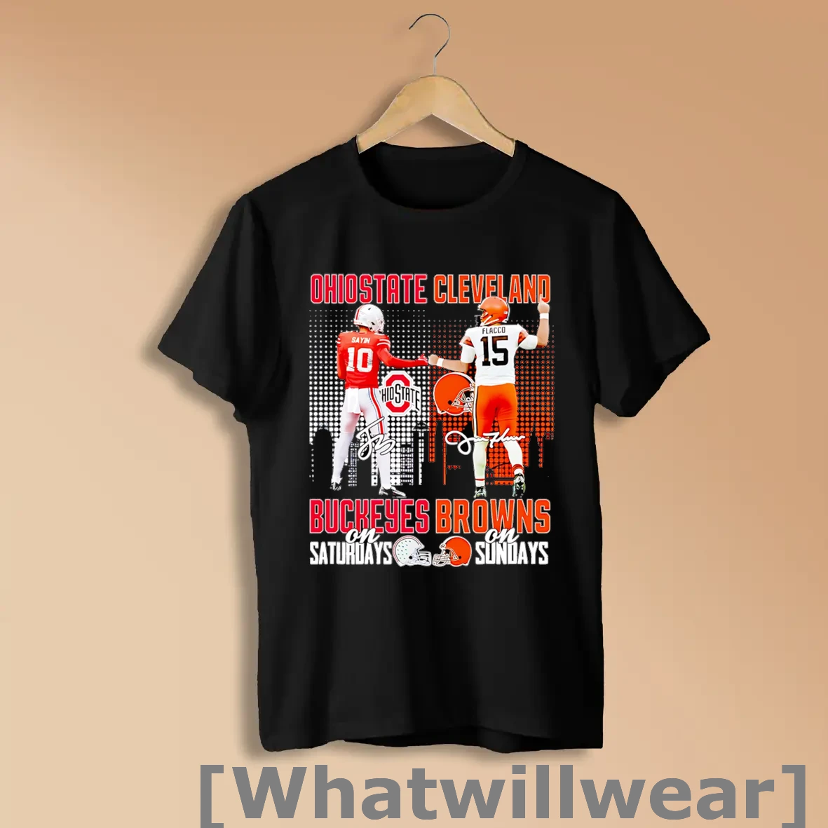 Official Sayin And Flacco Ohio State Buckeyes On Saturdays Cleveland Browns On Sundays Shirts