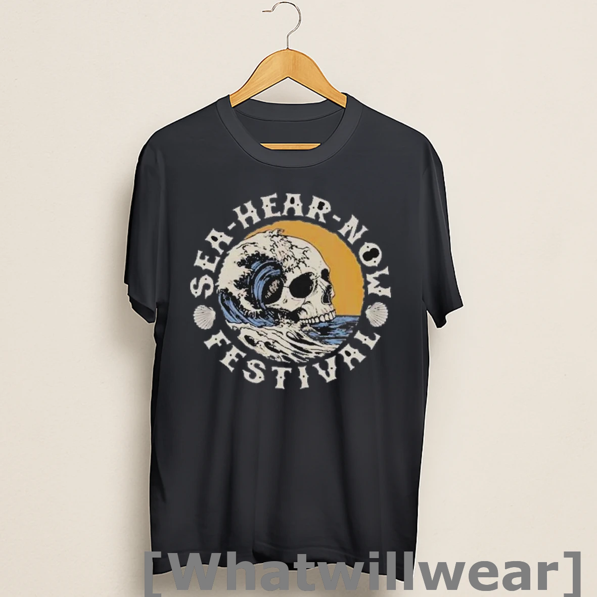 Official Sea Hear Now Music Festival Crested Skull Wave Shirts