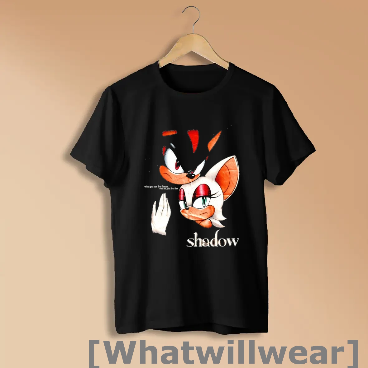 Official Shadow The Hedgehog And Rouge The Bat When You Can Live Forever What Do You Live For Shirts