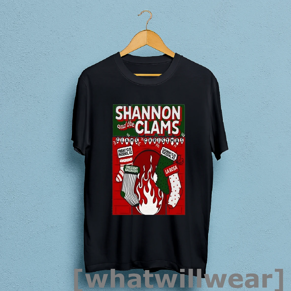 Official Shannon And The Clams Christmas Friday Phoenix Az Tucson Az Crescent Ballroom La Rosa 2025 Socks Shirt Sweatshirt