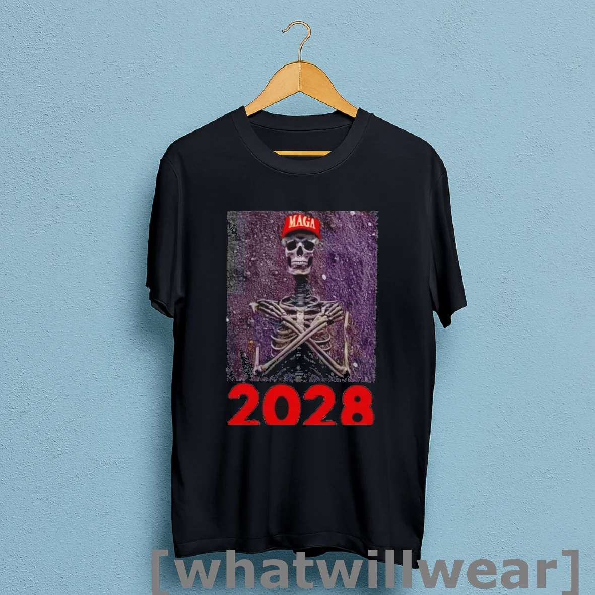 Official Skeleton Maga Fingers Crossed 2025 Shirt Sweatshirt