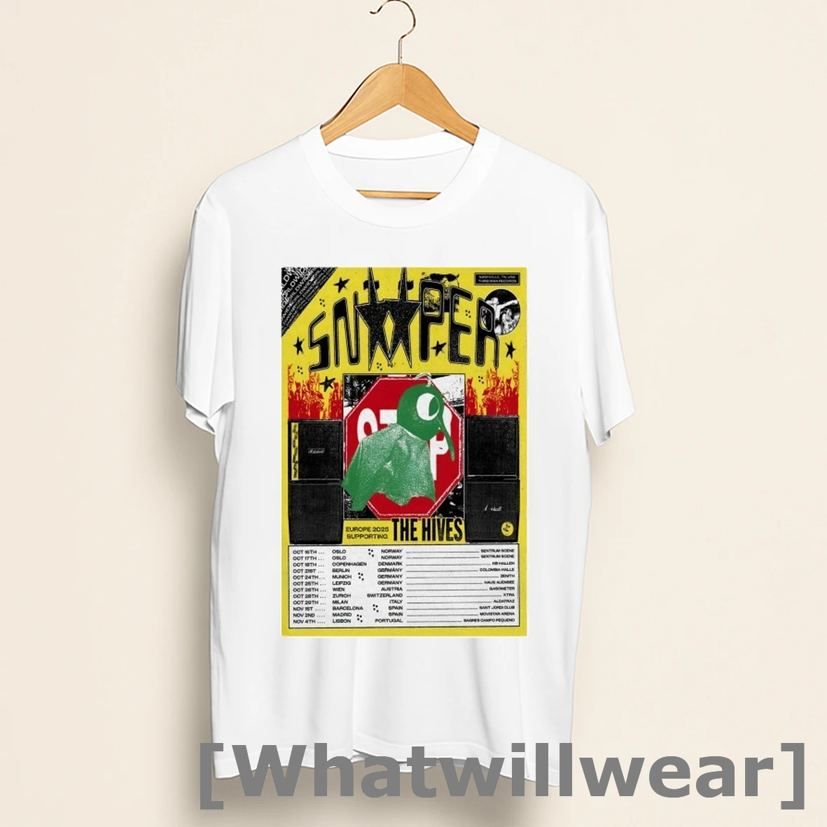Official Snooper With The Hives Europe Tour 2025 Dates Shirts