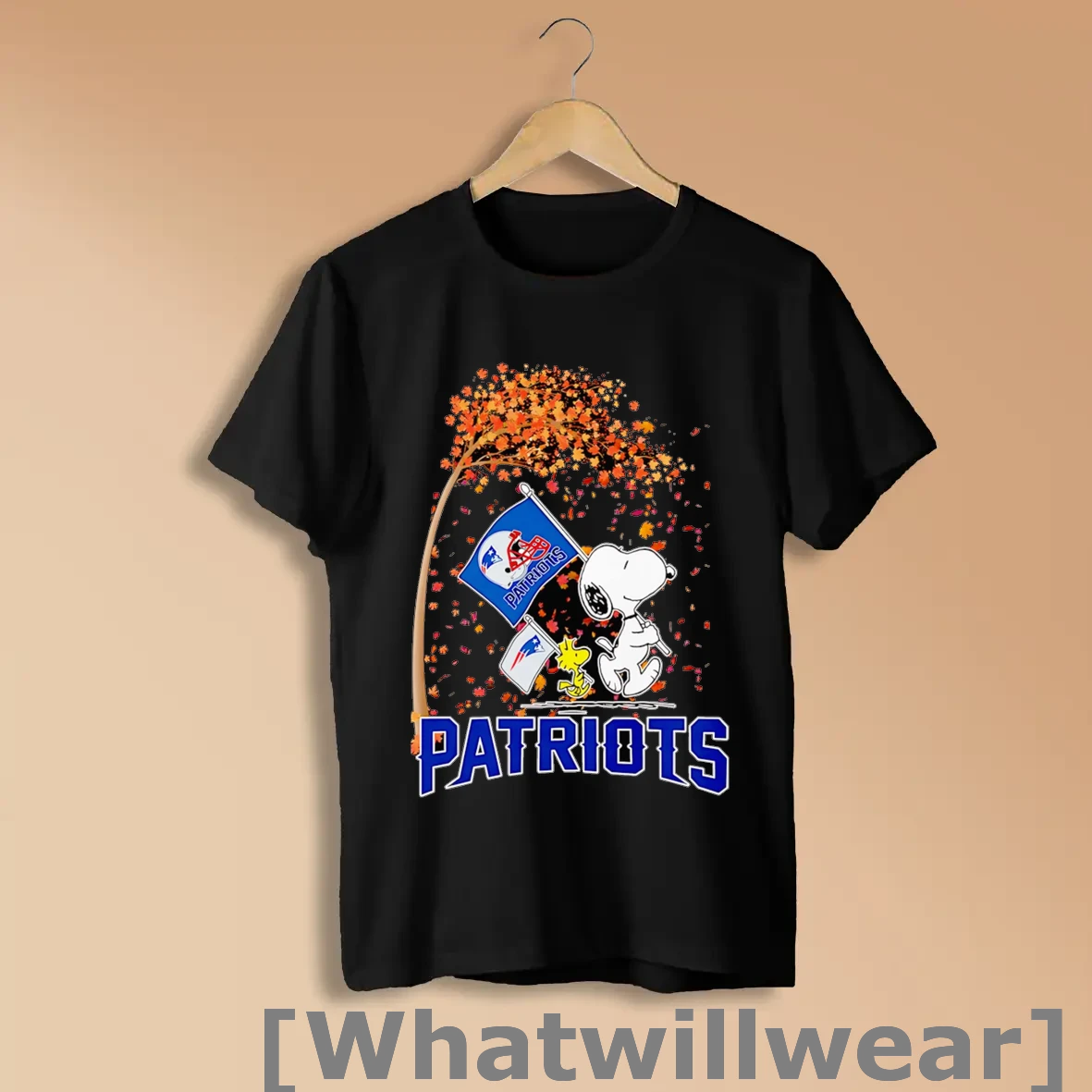 Official Snoopy And Woodstock Autumn New England Patriots Flag Shirts