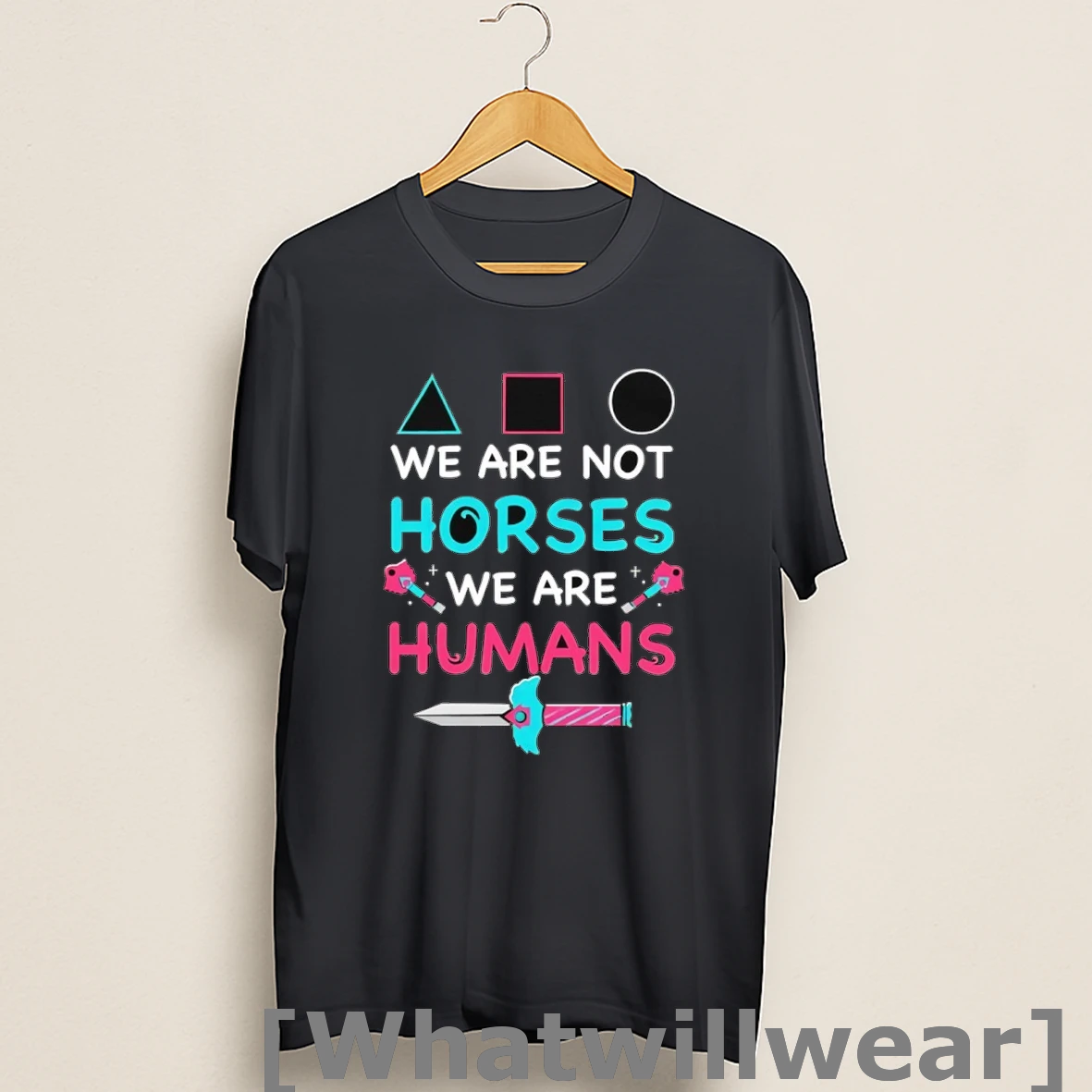 Official Squid Game We Are Not Horses We Are Humans Shirts