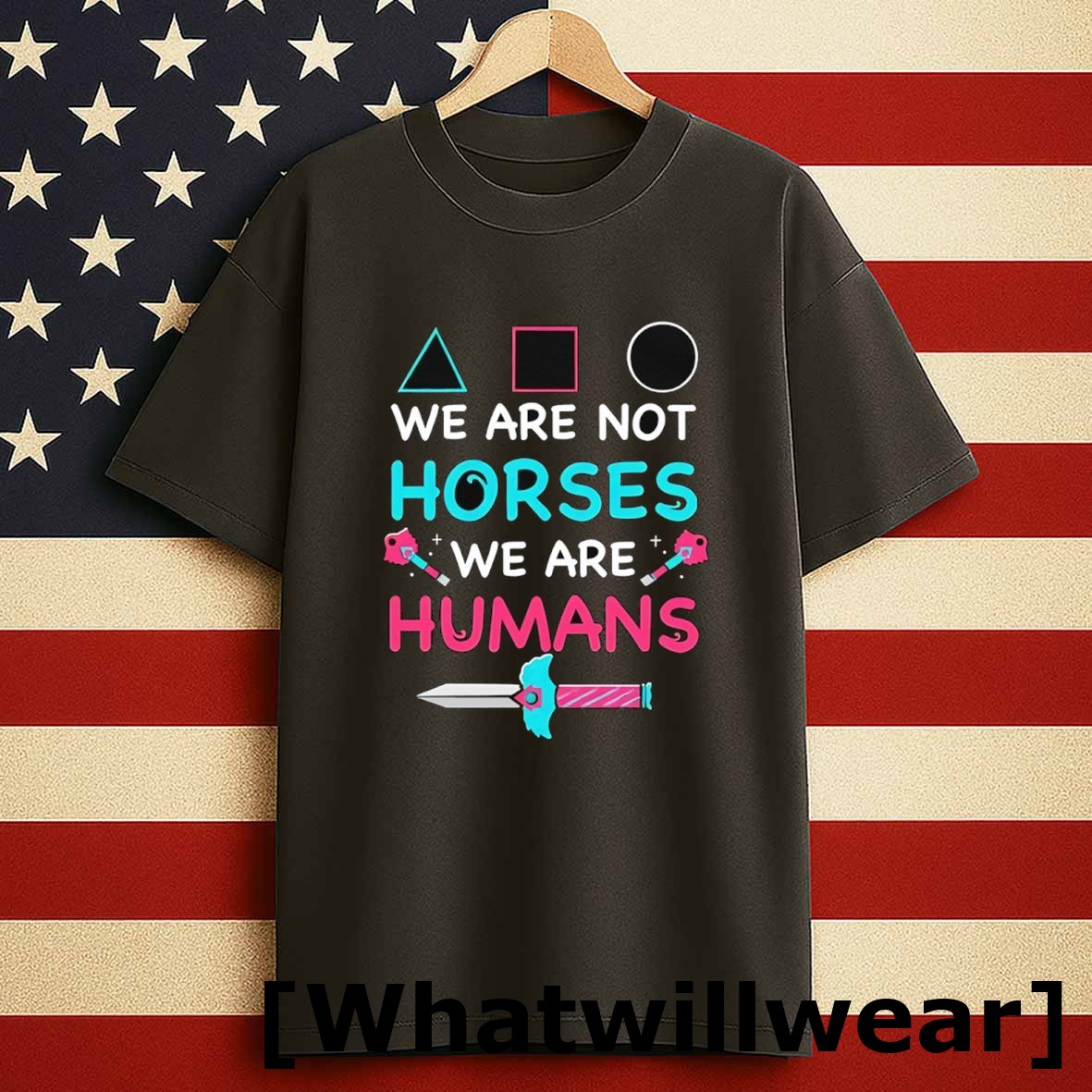 Official Squid Game We Are Not Horses We Are Humans Tshirts Sweater