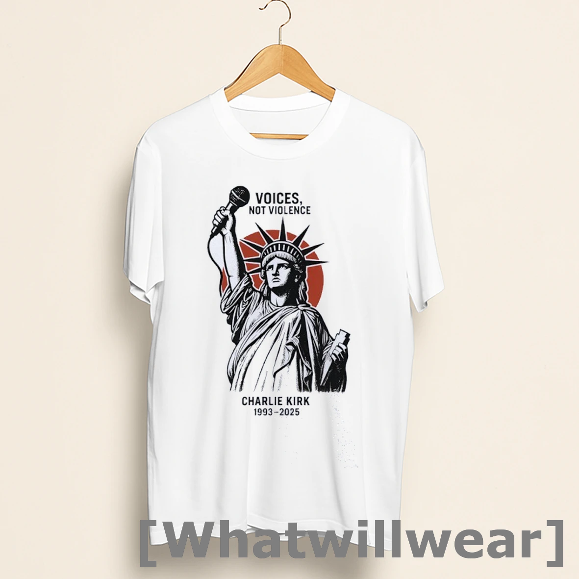 Official Statue Of Liberty Voices Not Violence Charlie Kirk 1993 2025 Shirts