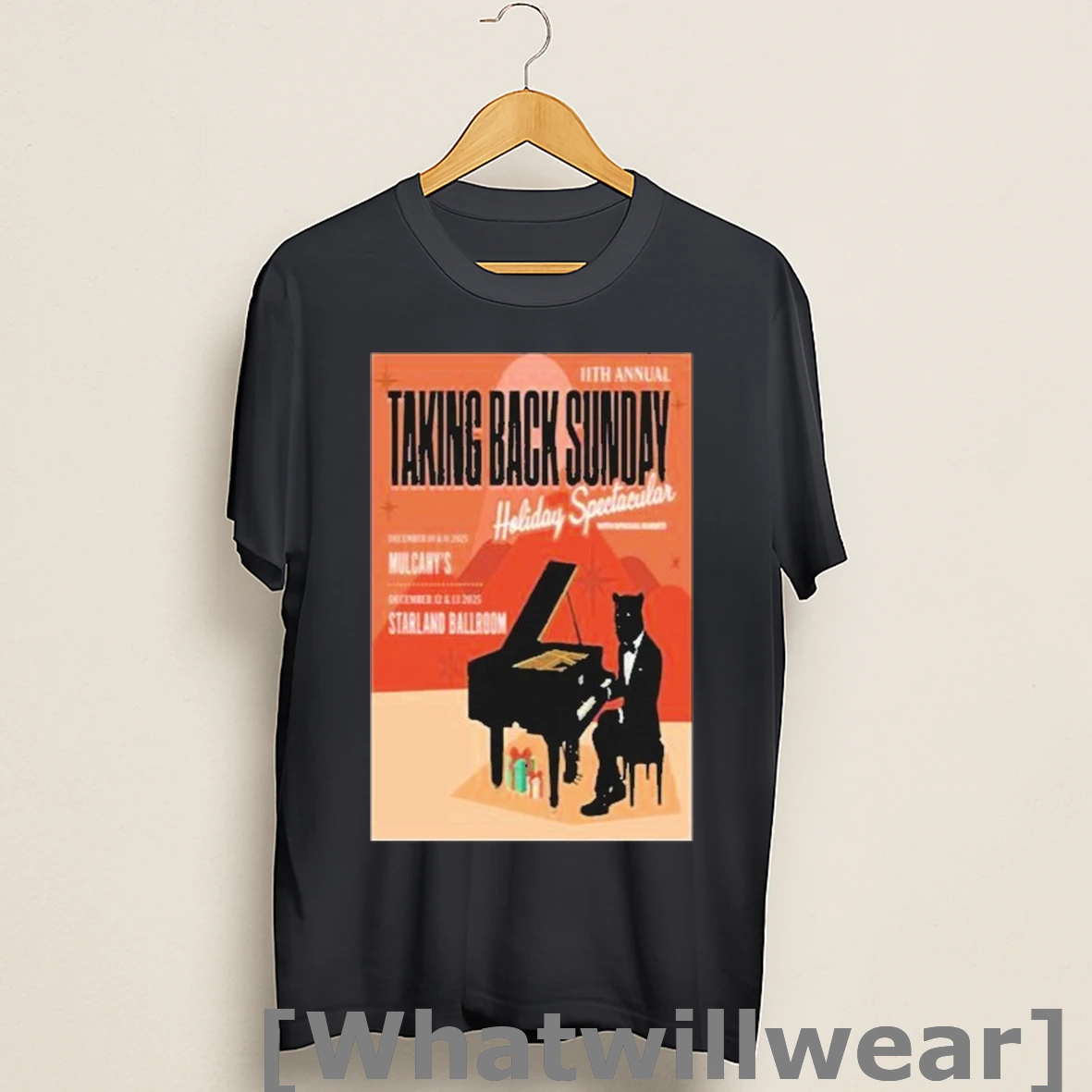 Official Taking Back Sunday Tour December 2025 11th Annual Holiday Spectacular Panther Piano Shirts