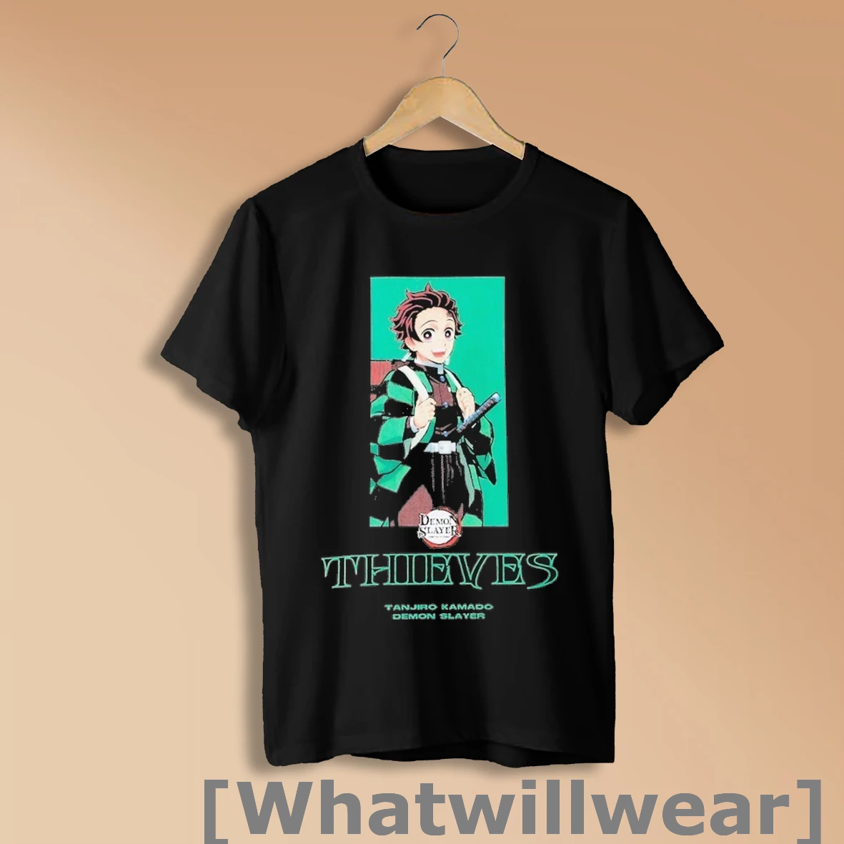 Official Tanjiro Demon Slayer 100 Thieves Checks Shirt Sweatshirt