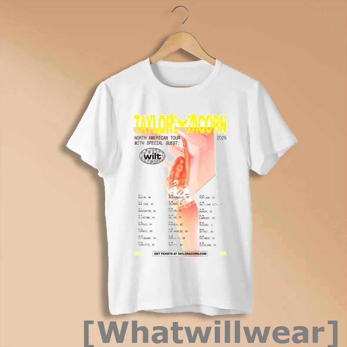 Official Taylor Acorn North American Tour 2025 Dates T Shirts Shirts