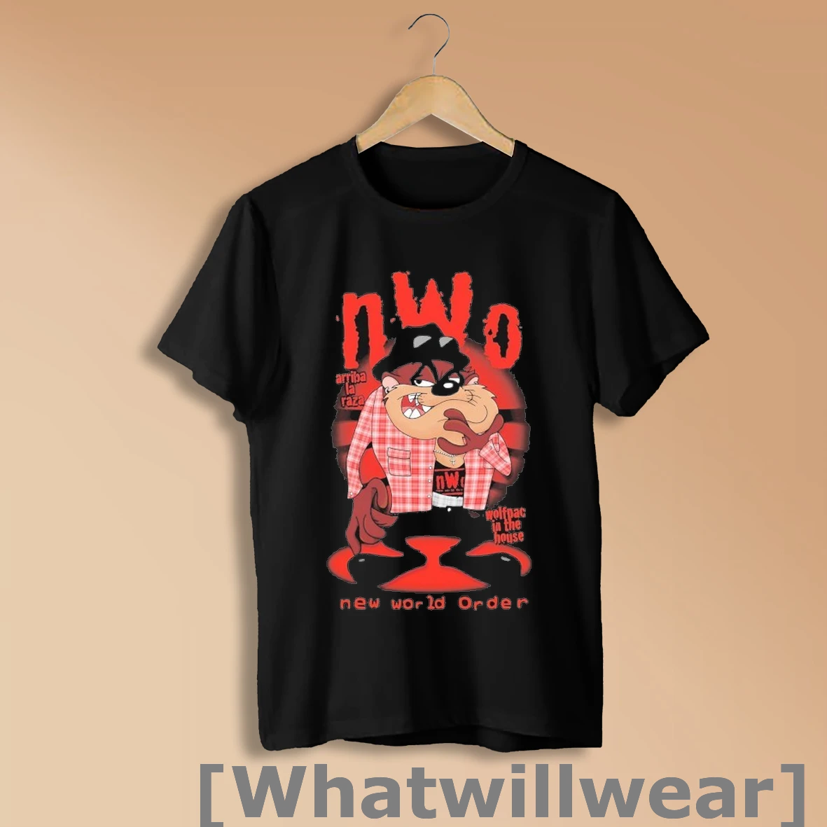 Official Taz Tasmanian Devil Looney Tunes Arriba La Raza Wolfpac In The House Looney Tunes New World Order Shirt Sweatshirt