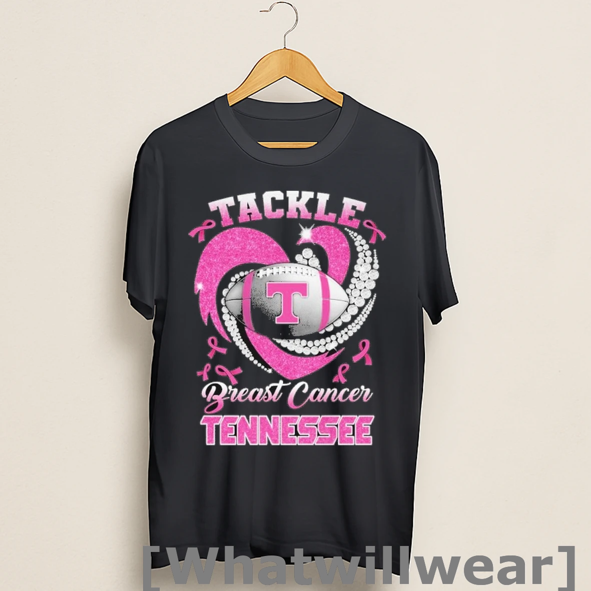 Official Tennessee Volunteers Tackle Breast Cancer Heartbeat Diamond Shirts
