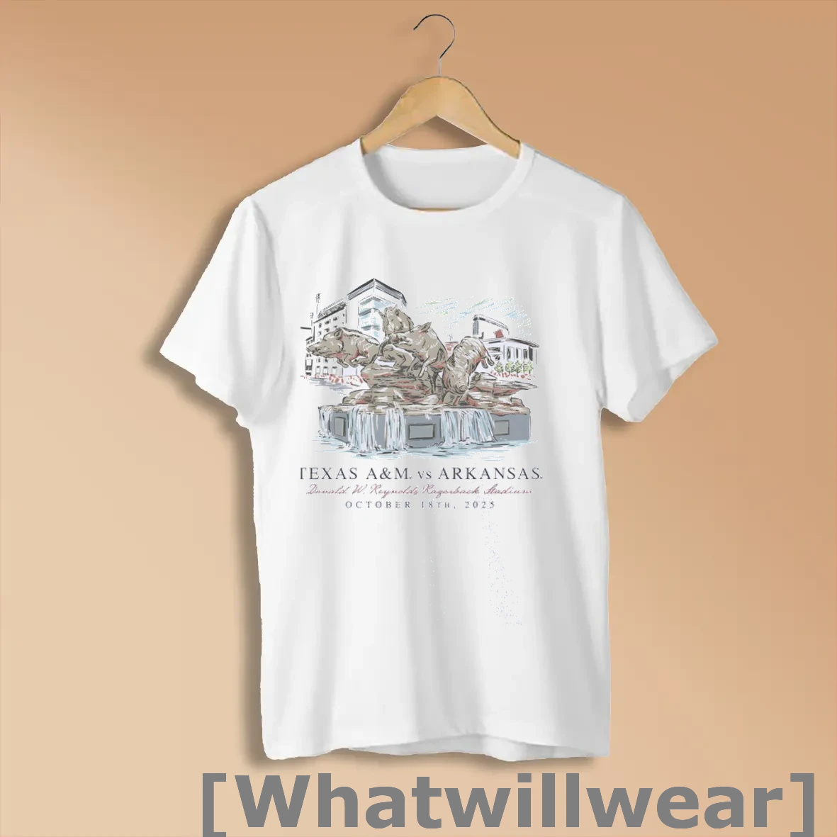 Official Texas Am Vs Arkansas Donald W Reynolds Razorback Stadium Game Game Day 2025 Shirts