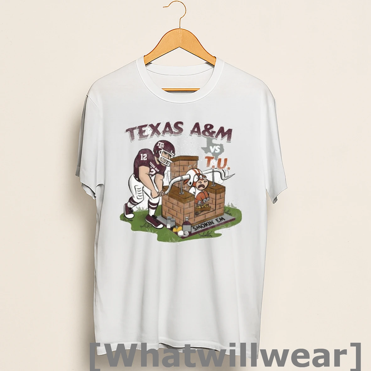Official Texas Am Aggies Vs Tennessee Volunteers Smokin Em Mascot Shirts
