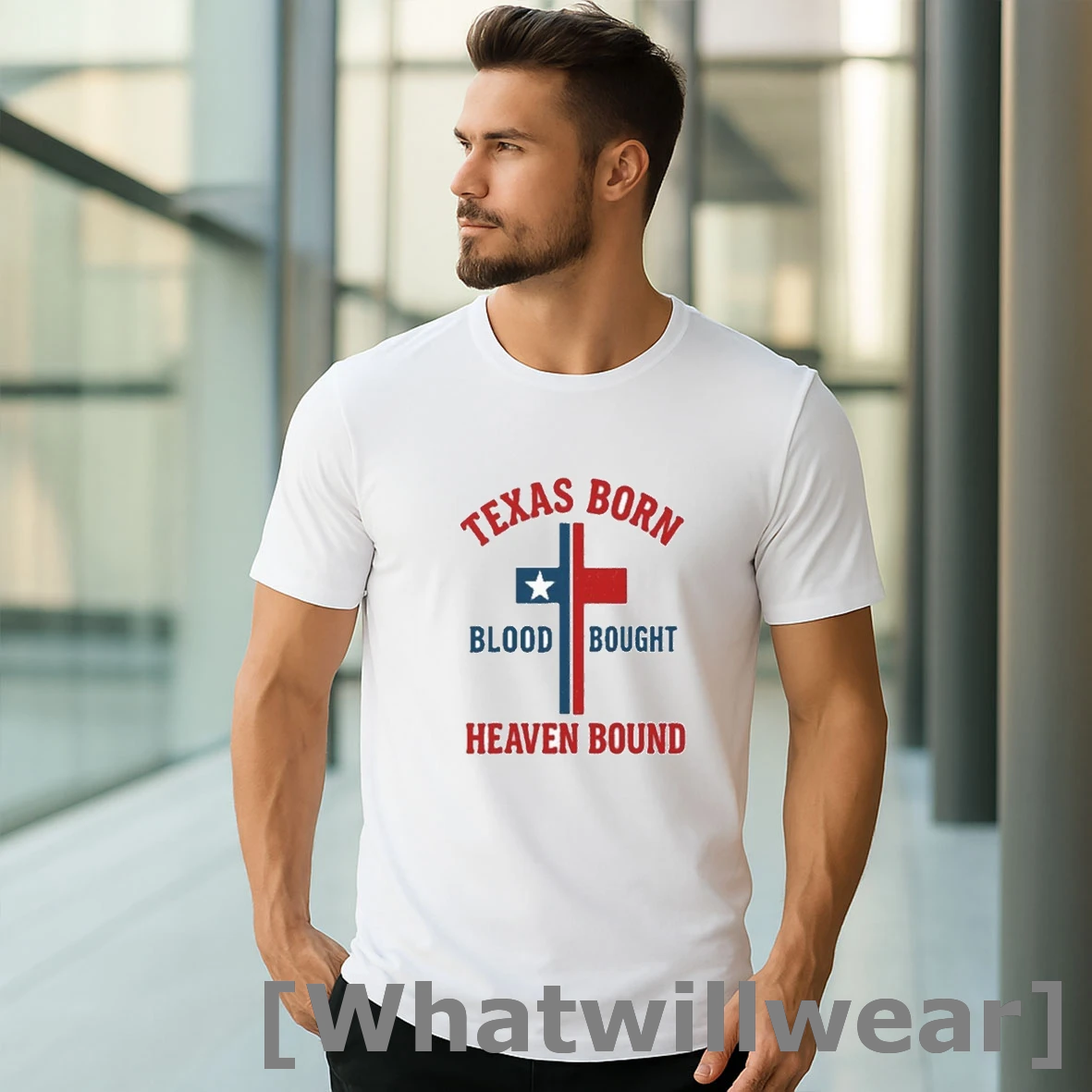Official Texas Born Blood Bought Heaven Bound Cross Shirts