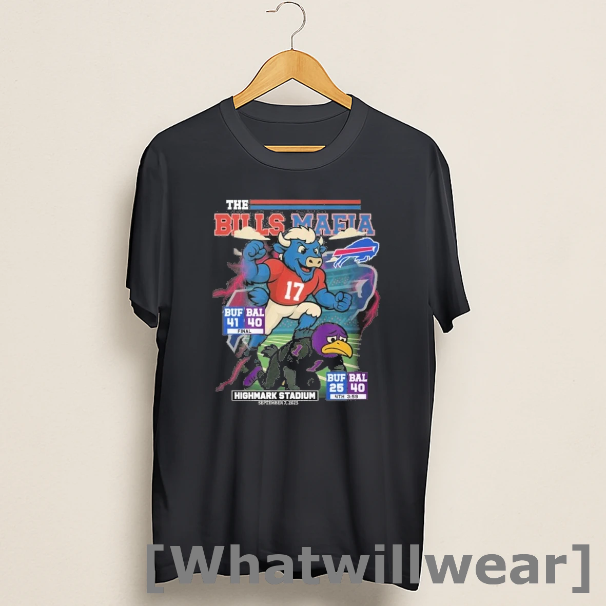 Official The Bills Mafia Buffalo 41 40 Baltimore Final Score Shirts