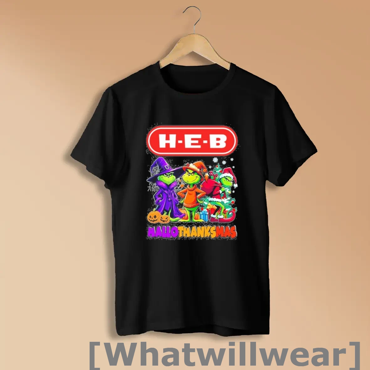 Official The Grinch Heb Logo Hallothanksmas Shirts