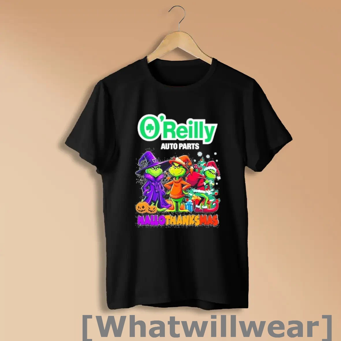 Official The Grinch Oreilly Logo Hallothanksmas Shirts