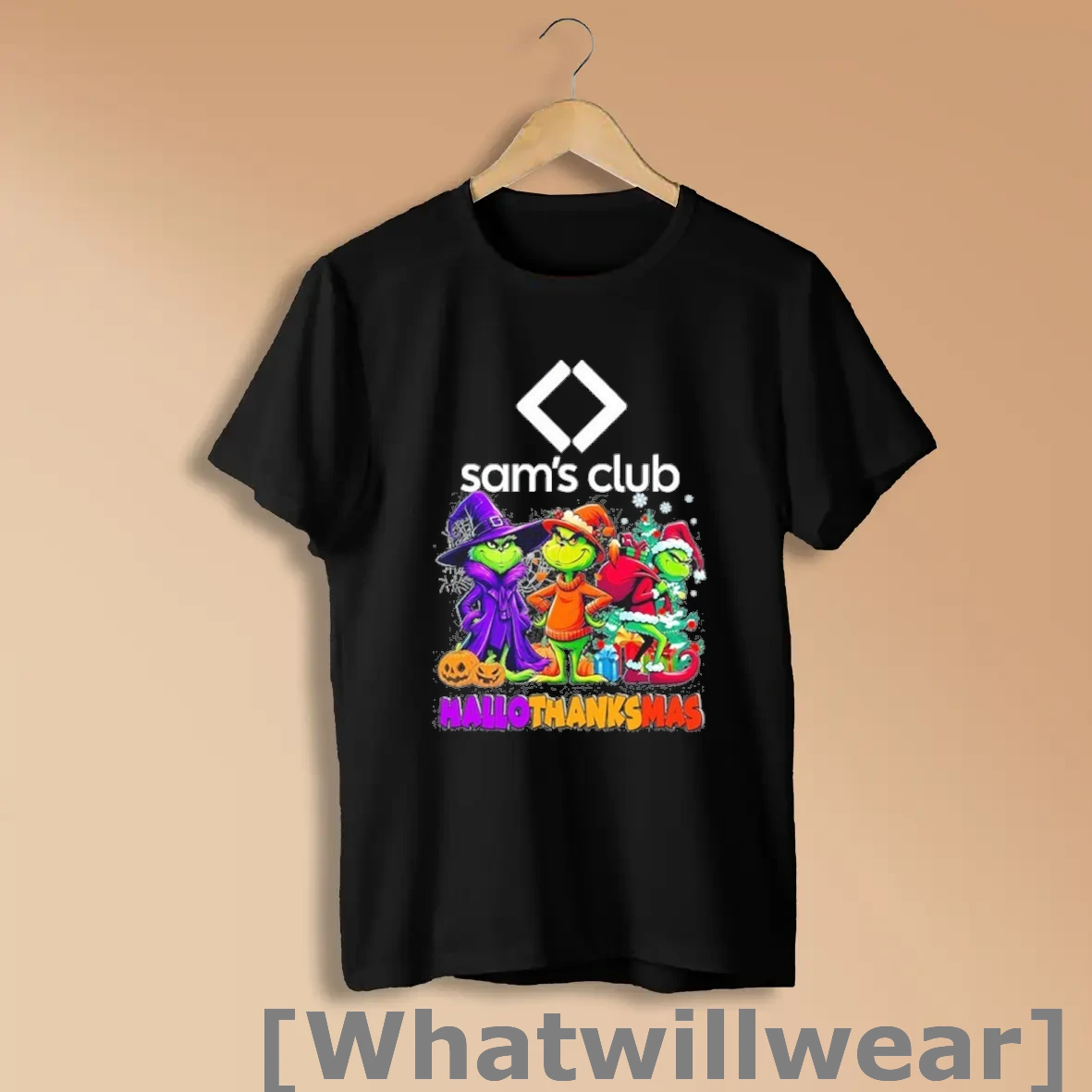 Official The Grinch Sams Club Logo Hallothanksmas Shirts