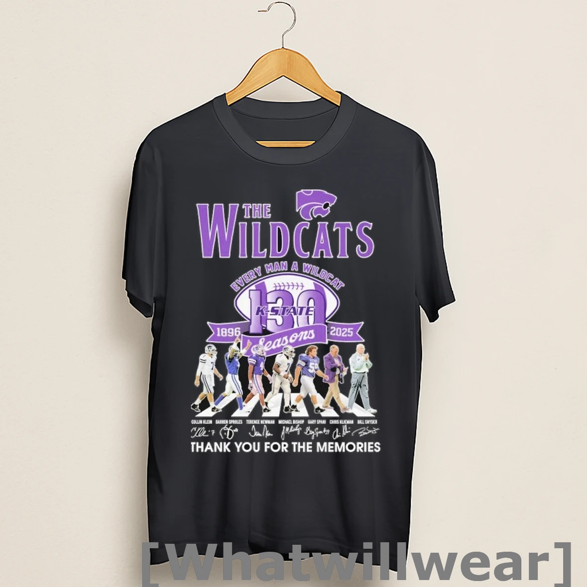 Official The Kansas State Wildcats Football 130th Anniversary Season 1896 2025 Every Man A Wildcat Thank You For The Memories Road Abbey Signatures Shirts