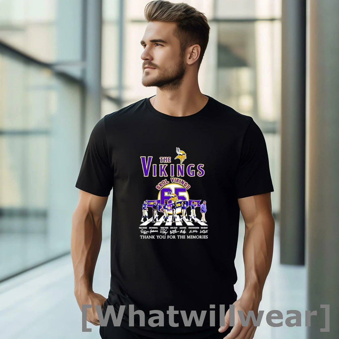 Official The Minnesota Vikings Abbey Road Skol Vikings 65 Season Thank You For The Memories Signatures Tshirts Sweater