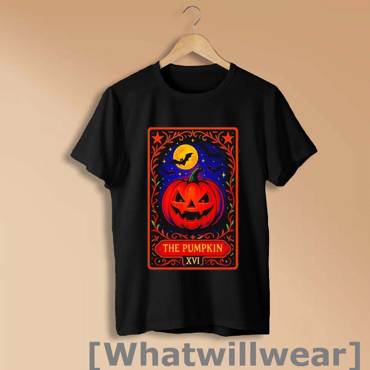 Official The Pumpkin Halloween Jack O Lantern Tarot Card Shirt Sweatshirt